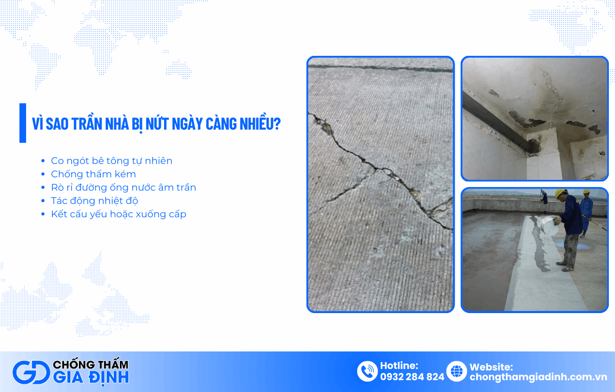 trần nhà bị nứt có nguy hiểm không