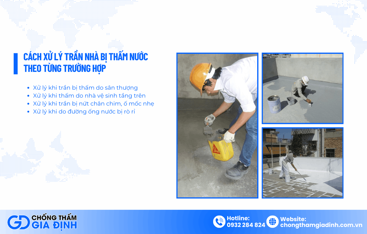 Cách xử lý trần nhà bị thấm nước