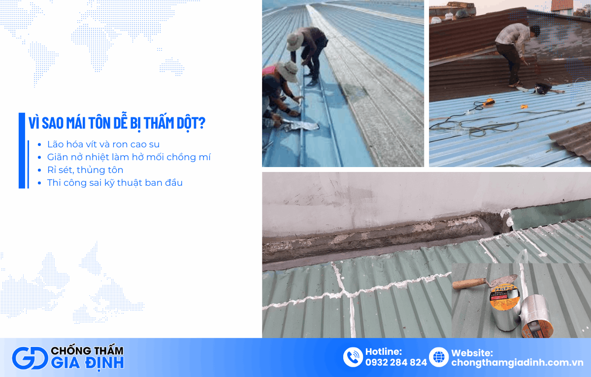 Chống thấm dột mái tôn
